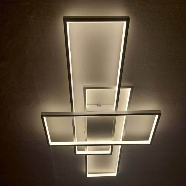 Lampa Plafon Sufitowy Świecące Prostokąty Płaski Ciepłe / Zimne Światło APP660 + Pilot