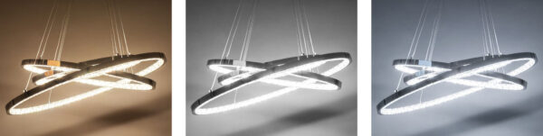 Lampa Wisząca Sufitowa RING Kryształ LED Chrom Ciepłe / Zimne Światło + Pilot APP772-3CP