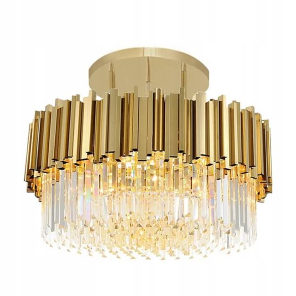 Lampa Wisząca GOLD Złota Duża Glamour Kryształowa APP601-1CP