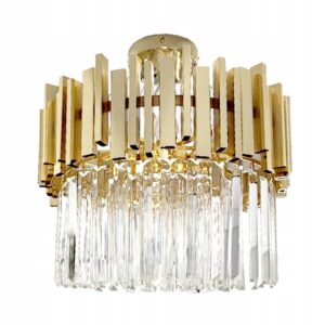 Lampa Wisząca GOLD Złota Duża Glamour Kryształowa APP601-1CP