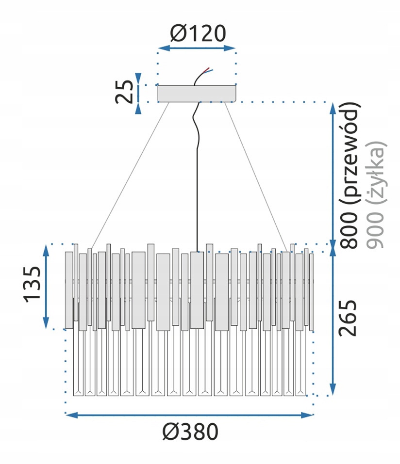 Lampa Wisząca GOLD Złota Duża Glamour Kryształowa APP601-1CP - obrazek 4