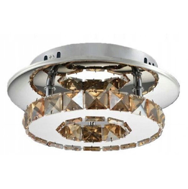 Lampa Sufitowa Plafon Glamour Kryształowa Chrom - Barwa Ciepła APP407-C
