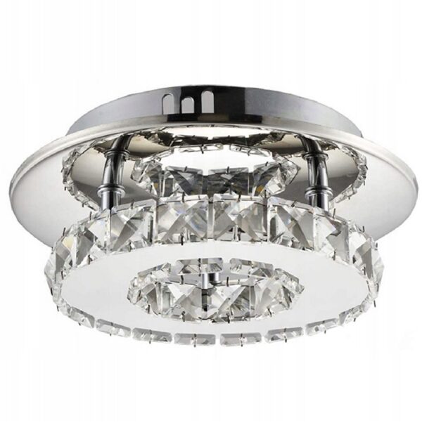Lampa Sufitowa Plafon Glamour Kryształowa Chrom - Barwa Ciepła APP407-C