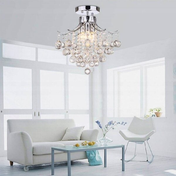 Lampa Sufitowa Plafon Glamour Kryształowa Chrom Duża APP784-3C