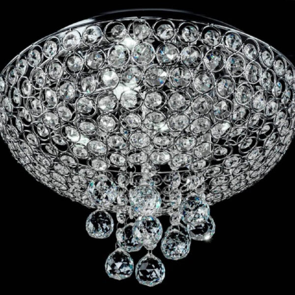 Lampa Sufitowa Plafon Kryształowy CRISTAL Glamour Chrom APP744-4C