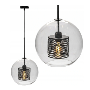 Lampa Wisząca Sufitowa KULA 20 Szklana Czarna APP557-1CP