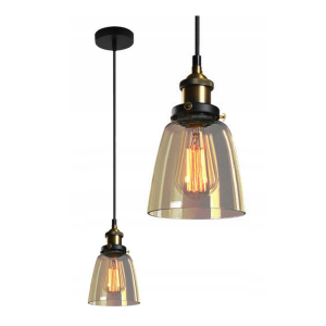 Lampa Wisząca Szklana Vintage VERTO D Brązowa APP049-1CP