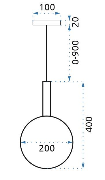 Lampa Wisząca Pojedyncza Szklana CARY 20 Kula Biała JDL-18