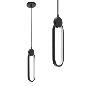 Lampa Wisząca Pojedyncza Nowoczesna Owalna LED Czarna APP851-CP