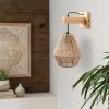 Lampa Ścienna Kinkiet BOHO Naturalny Drewno Sznurek Jutowy APP1149-1W - obrazek 2