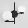 Lampa Ścienna Kinkiet KULE 2 Mleczna Czarna APP1170-2W - obrazek 2