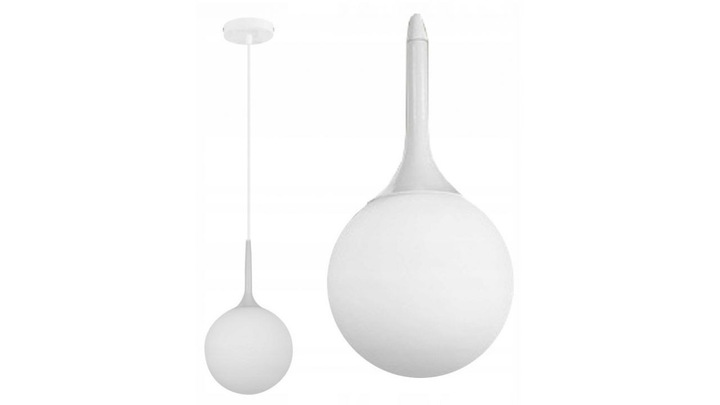 Lampa Wisząca Pojedyncza Szklana CARY 20 Kula Biała JDL-18 - obrazek 10