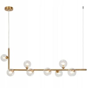 Lampa Wisząca Glamour BUBBLE Nad Wyspę Podłużna Kule 8 Złota APP615-8CP