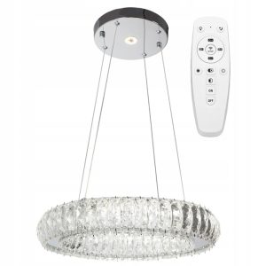 Lampa Sufitowa Wisząca ROUND 1 Glamour Kryształowa + Pilot APP1040-CP