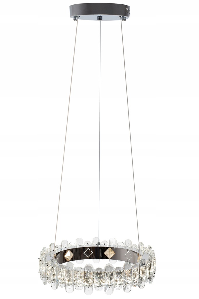Lampa Sufitowa Wisząca ROUND Glamour Kryształowa + Pilot APP1041-CP - obrazek 10