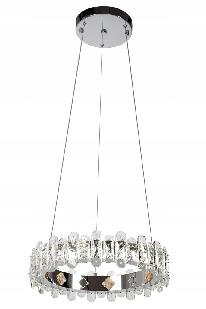 Lampa Sufitowa Wisząca ROUND Glamour Kryształowa + Pilot APP1041-CP - obrazek 9