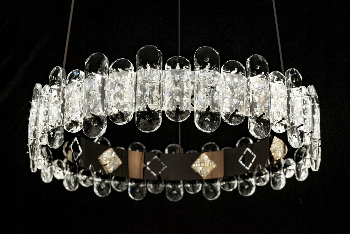 Lampa Sufitowa Wisząca ROUND Glamour Kryształowa + Pilot APP1041-CP - obrazek 8