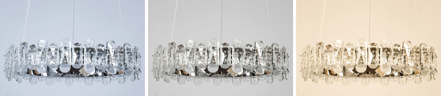 Lampa Sufitowa Wisząca ROUND Glamour Kryształowa + Pilot APP1041-CP - obrazek 7