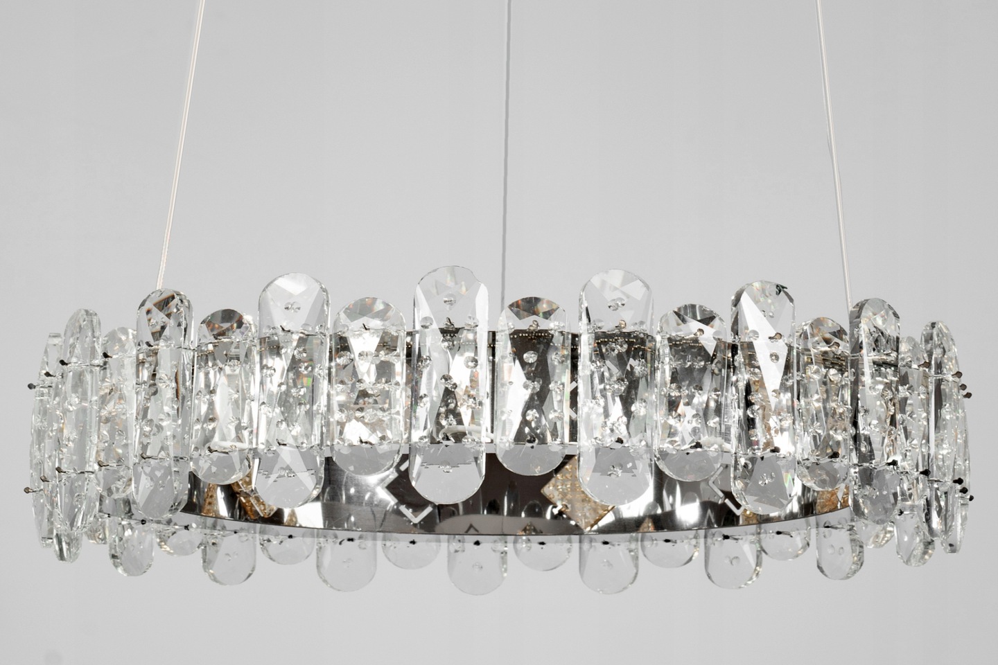 Lampa Sufitowa Wisząca ROUND Glamour Kryształowa + Pilot APP1041-CP - obrazek 2