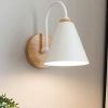 Lampa Ścienna Kinkiet Do Sypialni FOREST Skandynawski Biały / Drewno APP933-1W - obrazek 3