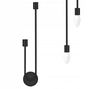 Lampa Ścienna Kinkiet Glamour Świecznik Czarny APP1147-2W
