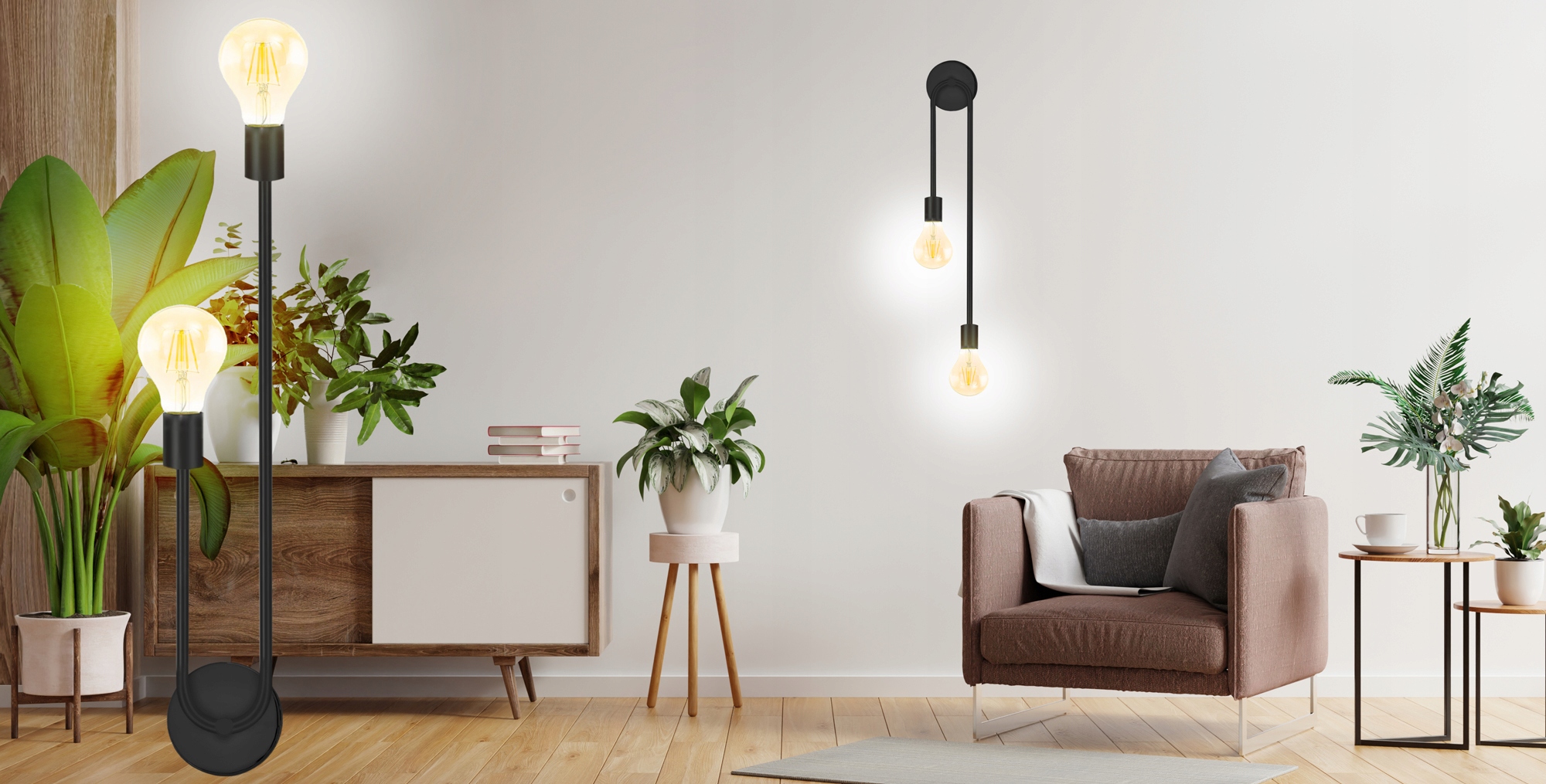 Lampa Ścienna Kinkiet Glamour Świecznik Czarny APP1147-2W - obrazek 5