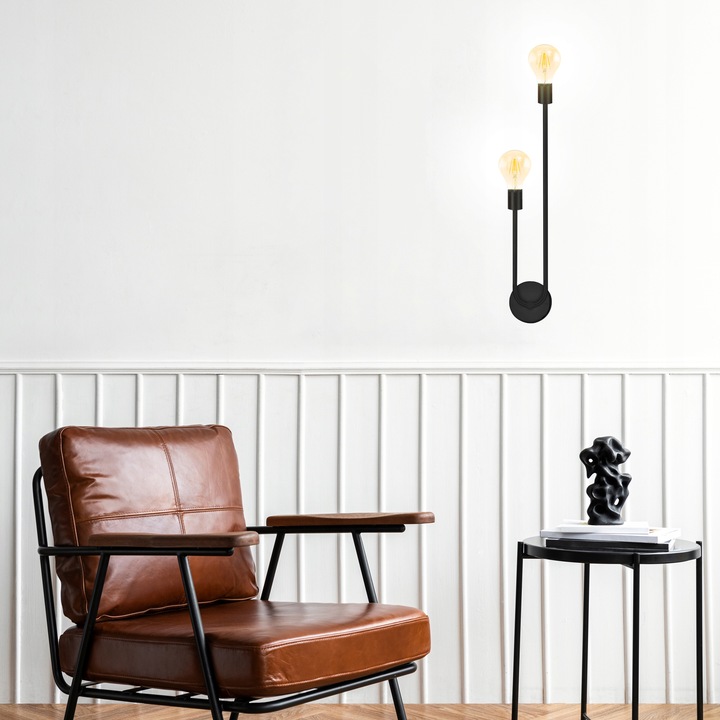 Lampa Ścienna Kinkiet Glamour Świecznik Czarny APP1147-2W - obrazek 3