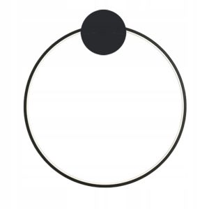 Lampa Ścienna Kinkiet LED RING Koło 50cm Black Czarny APP1389-CW