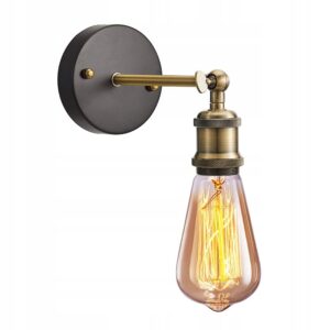 Lampa Ścienna Kinkiet LOFT Mosiądz Gold Vintage Żarówka APP618-1W