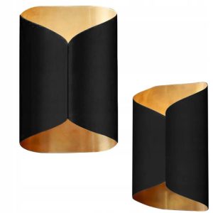 Lampa Kinkiet Ścienny Do Sypialni Światło Góra / Dół Czarna Złota APP1055-1W