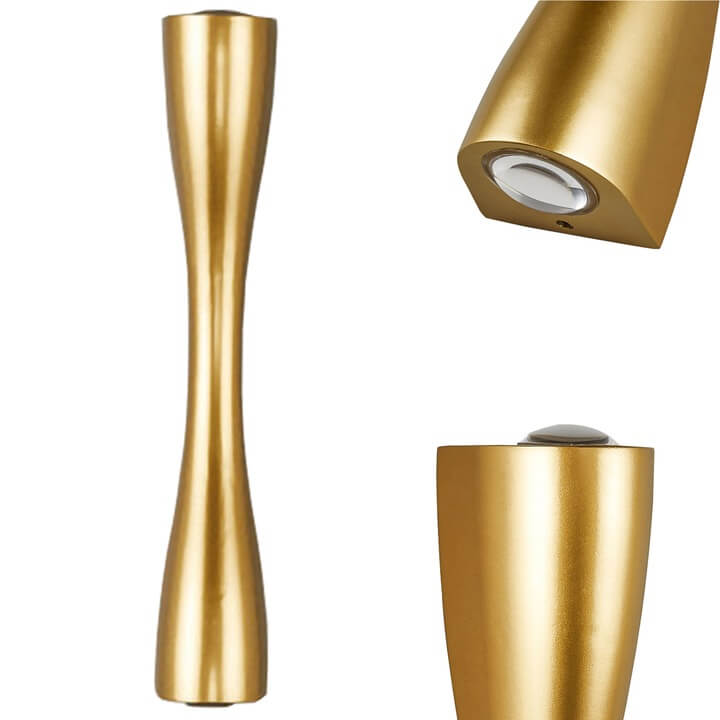 Lampa Kinkiet Ścienna Glamour TUBA Światło Góra / Dół Złota APP1065-W