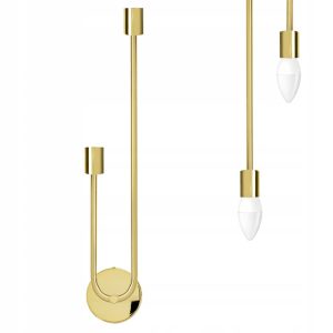Lampa Ścienna Kinkiet Glamour Świecznik Złota APP1148-2W