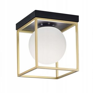 Lampa Sufitowa Plafon Punktowy FRAME Kula Kwadratowy Czarny Biały Złoty APP1166-1C