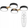 Lampa Sufitowa Plafon 4 Okręgi LED Skandynawski Czarny Drewniany + Pilot APP527-4C