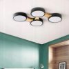 Lampa Sufitowa Plafon 4 Okręgi LED Skandynawski Czarny Drewniany + Pilot APP527-4C - obrazek 3