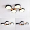 Lampa Sufitowa Plafon 4 Okręgi LED Skandynawski Czarny Drewniany + Pilot APP527-4C - obrazek 4