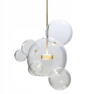 Lampa Wisząca Glamour BUBBLE Kule Bański LED Transparentna Złota APP650-CP