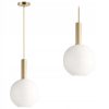 Lampa Wisząca GLAM Kula Szklana Mleczna / Złota APP666-1CP