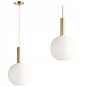 Lampa Wisząca GLAM Kula Szklana Mleczna / Złota APP666-1CP