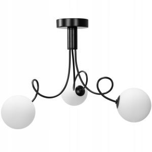 Lampa Sufitowa Wisząca Czarna Elegancka Szklane Kule APP1154-3CP