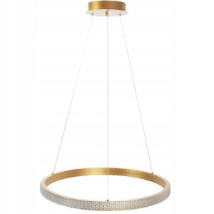 Lampa Sufitowa Wisząca Kryształowa Okrągła Glamour Ring Złota 60cm APP1203-CP