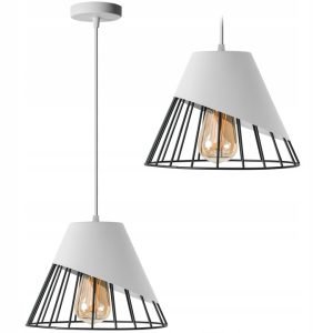 Lampa Wisząca SCANDI Metal Biała Czarna APP228-1CP