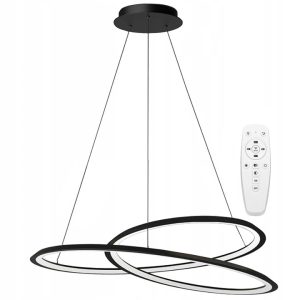 Lampa Sufitowa Wisząca Żyrandol Okręgi Ring Czarna LED 60cm APP1194