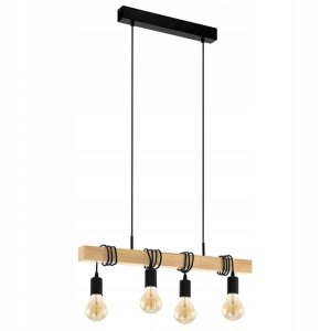 Lampa Wisząca Sufitowa Drewniana LOFT LINE Żarówka 4 APP974-4CP