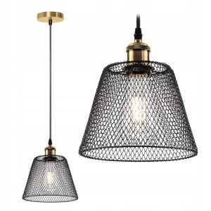 Lampa Wisząca Pojedyncza SET Siatka Czarna APP944-1CP
