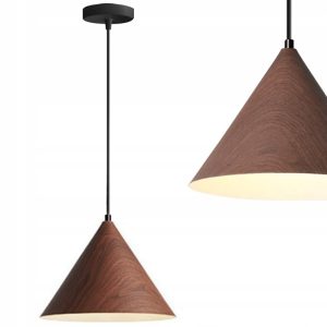Lampa Wisząca Skandynawska Imitacja Drewna DARK WOOD Brązowa APP1443-1CP