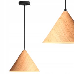 Lampa Wisząca Skandynawska Imitacja Drewna WOOD Beżowa APP1442-1CP