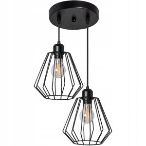 Lampa Wisząca Druciana RENO NEW LOFT Metalowa Czarna 392196
