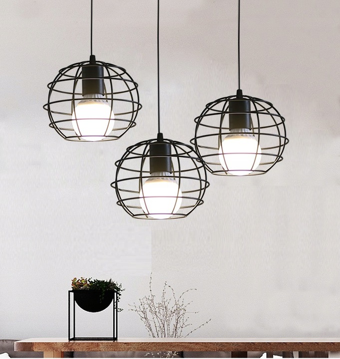 Lampa Wisząca Druciana ODESSA A LOFT Metalowa Czarna 180978A - obrazek 4