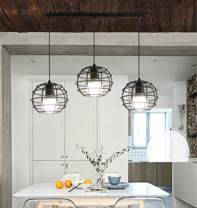 Lampa Wisząca Druciana ODESSA A LOFT Metalowa Czarna 180978A - obrazek 5